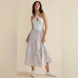 New MINKPINK MAITLAND white halter ribbed Stretchy Top backless